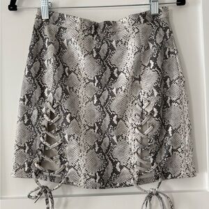 Runaway the Label Snakeskin Faux Leather Skirt
